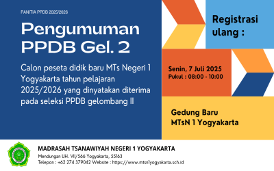 Pengumuman Hasil Seleksi Calon Peserta Didik Baru Gelombang II Tahun Pelajaran 2025/2026